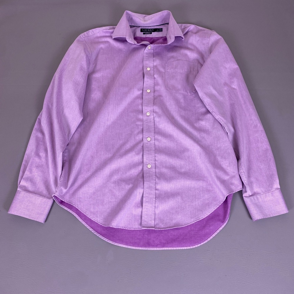 Lauren Ralph Lauren Dress Shirt Men's 16.5 36/37 Classic Fit Non Iron Purple